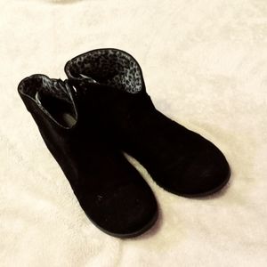 Gently Used Black Suede Ankle Booties (wedges)